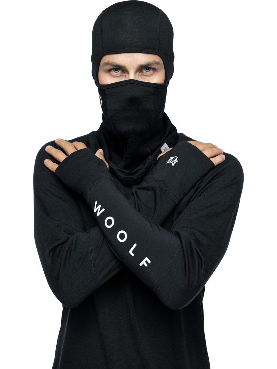 Woolf Merino Svarthetta Balaclava, black - Bild 3