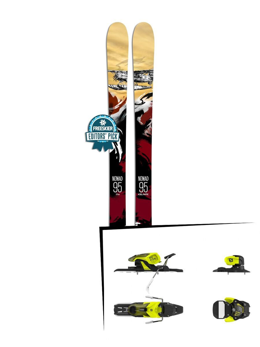 Set: Icelantic Nomad 95 2018 + Salomon Warden 11 yellow/black - Bild 1