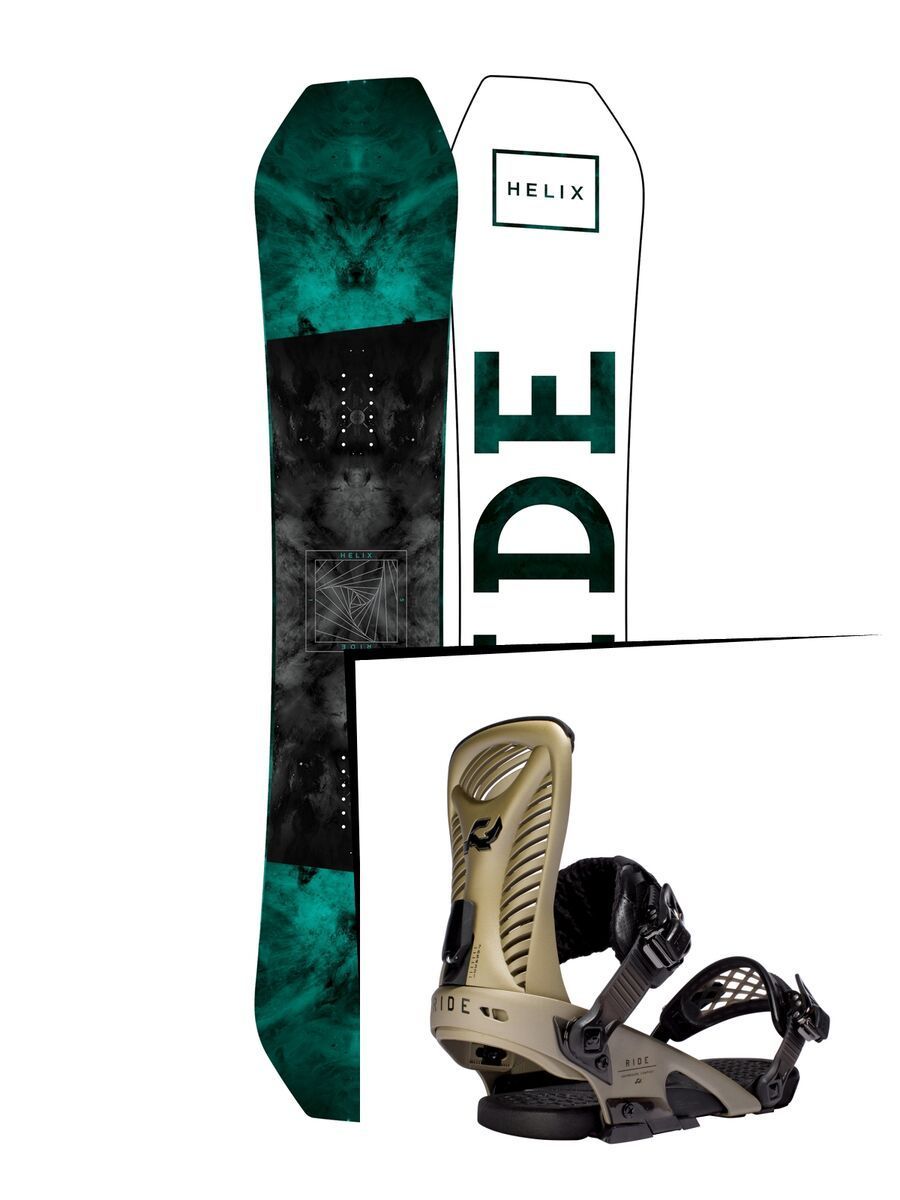 Set: Ride Helix 2017 + Ride Capo 2016, gold - Snowboardset - Bild 1