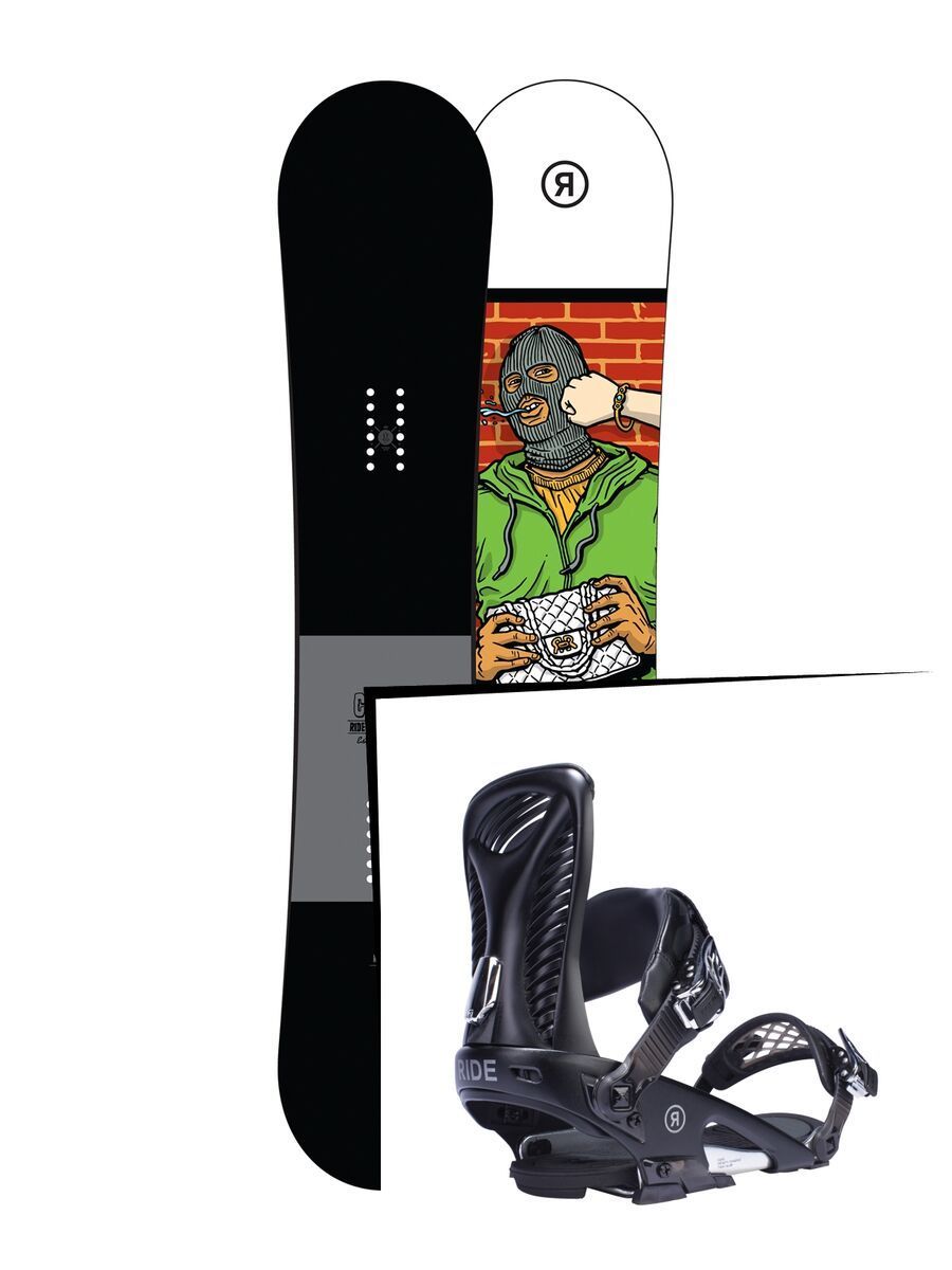 Set: Ride Crook 2017 + Ride Capo, black - Snowboardset - Bild 1