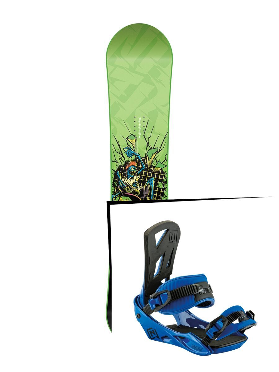 Set: Nitro Ripper Youth Wide 2017 + Nitro Staxx 2017, bright blue - Snowboardset - Bild 1
