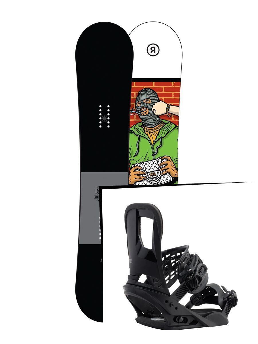 Set: Ride Crook 2017 + Burton Cartel 2017, black - Snowboardset - Bild 1