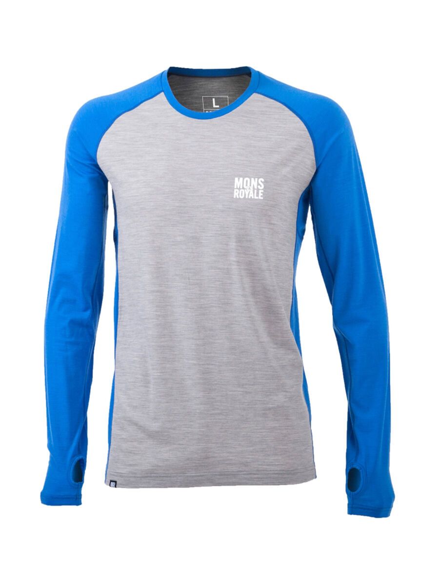 Mons Royale Supa Tech LS, bay blue grey marl - Bild 1