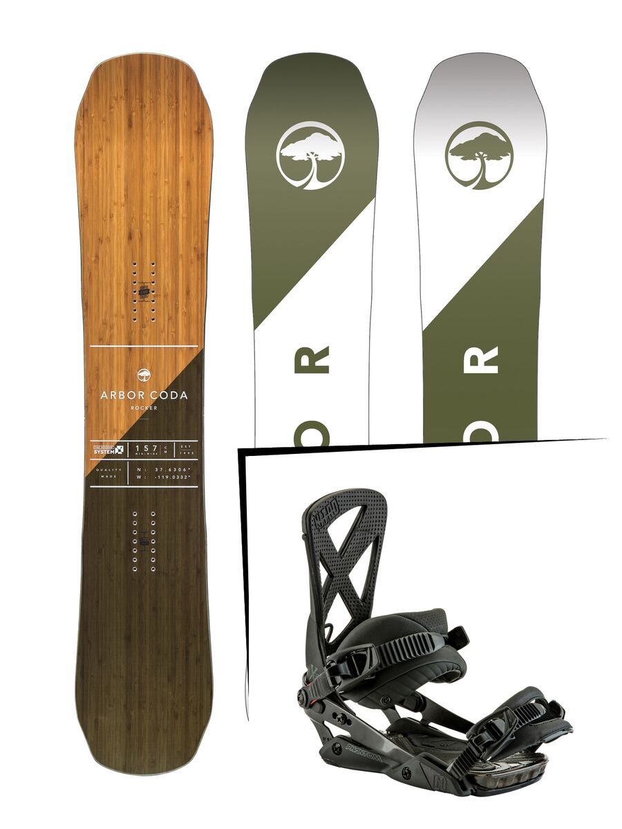 Set: Arbor Coda Rocker 2017 + Nitro Phantom 2017, midnight - Snowboardset - Bild 1