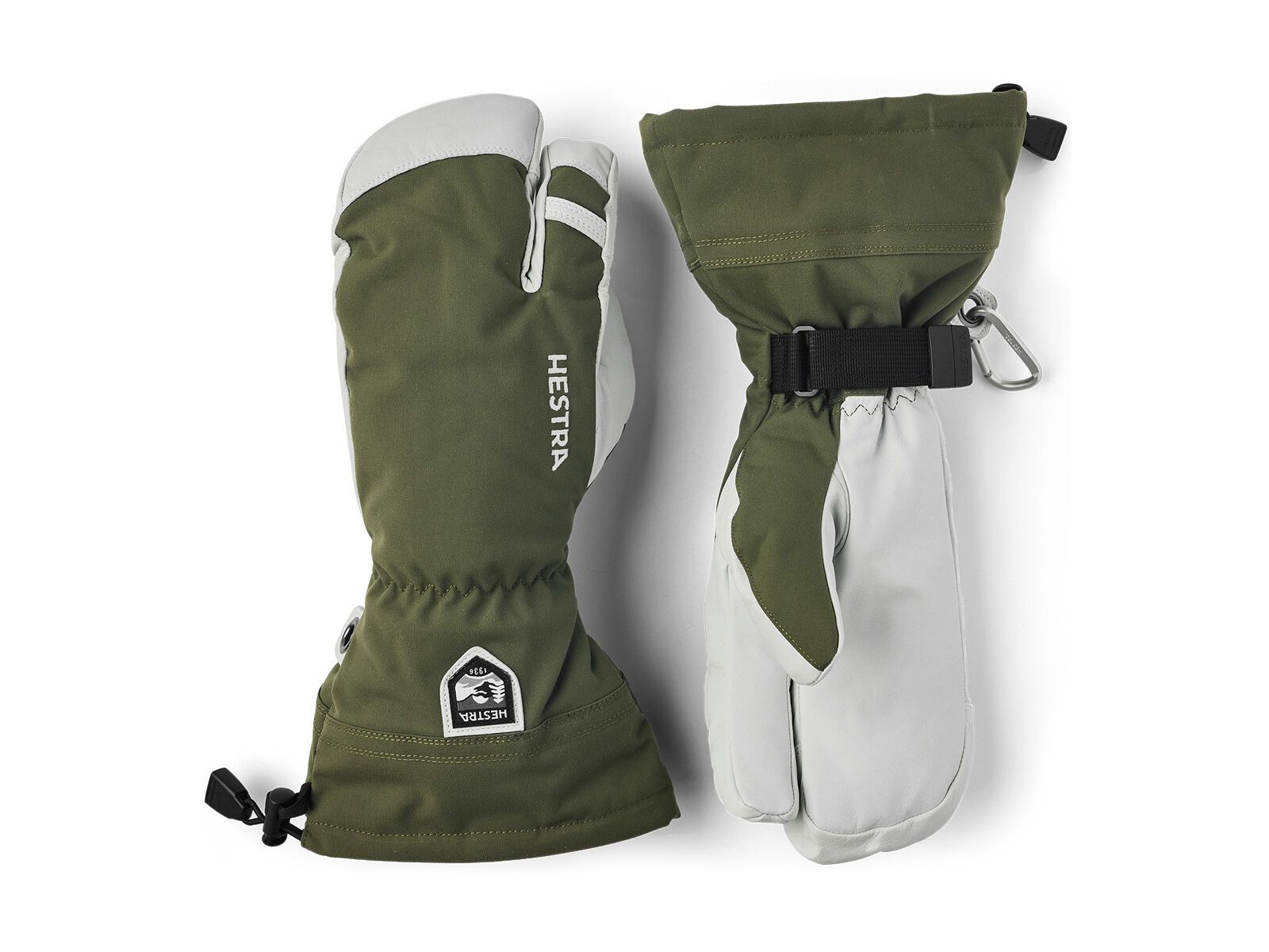 Hestra Army Leather Heli Ski 3 Finger, olive - Bild 1