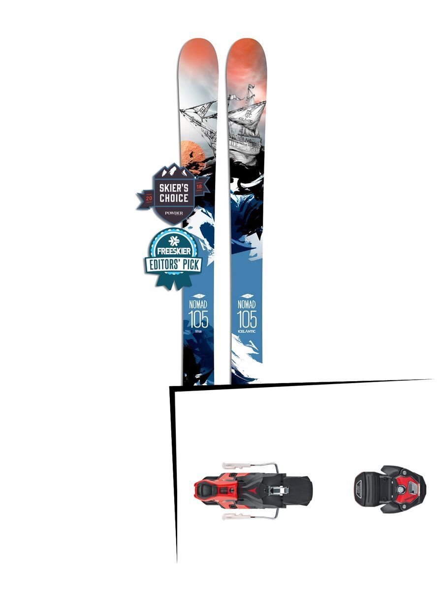 Set: Icelantic Nomad 105 Lite 2018 + Atomic Warden MNC 13 black/red - Bild 1