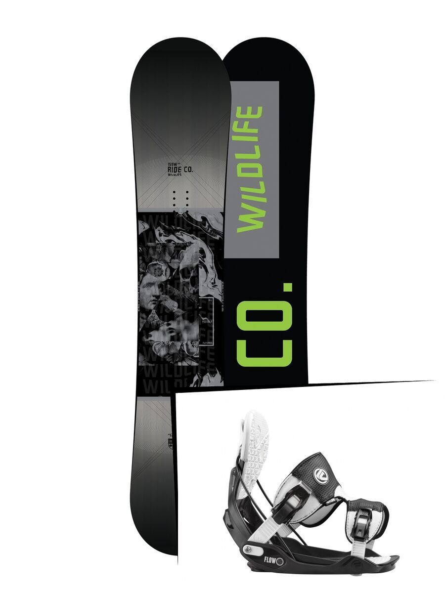 Set: Ride Wild Life Wide 2017 + Flow Five 2016, stormtrooper - Snowboardset - Bild 1