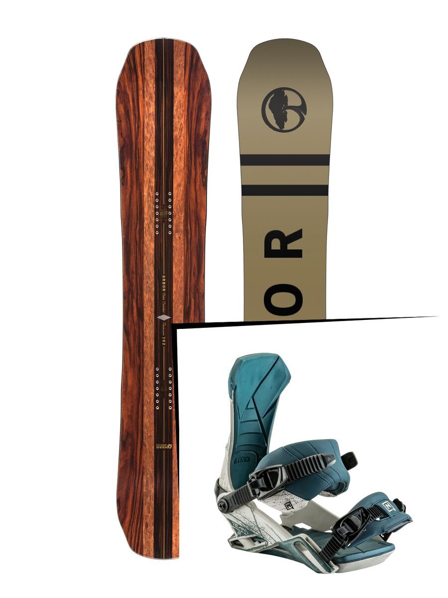Set: Arbor Coda Camber Premium 2017 + Nitro Team 2017, wolfpack white - Snowboardset - Bild 1