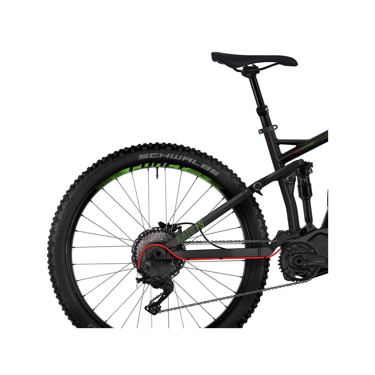 Ghost Hybride Kato FS 6 AL, night black/riot green/neon red - Bild 5