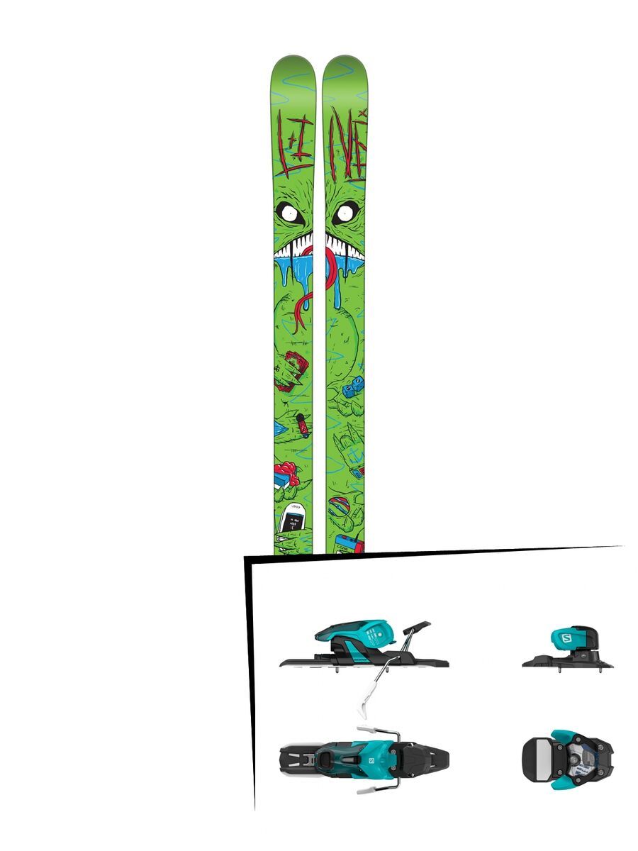 Set: Line Future Spin 2016 + Salomon Warden 11 90 mm, turquoise black - Skiset - Bild 1