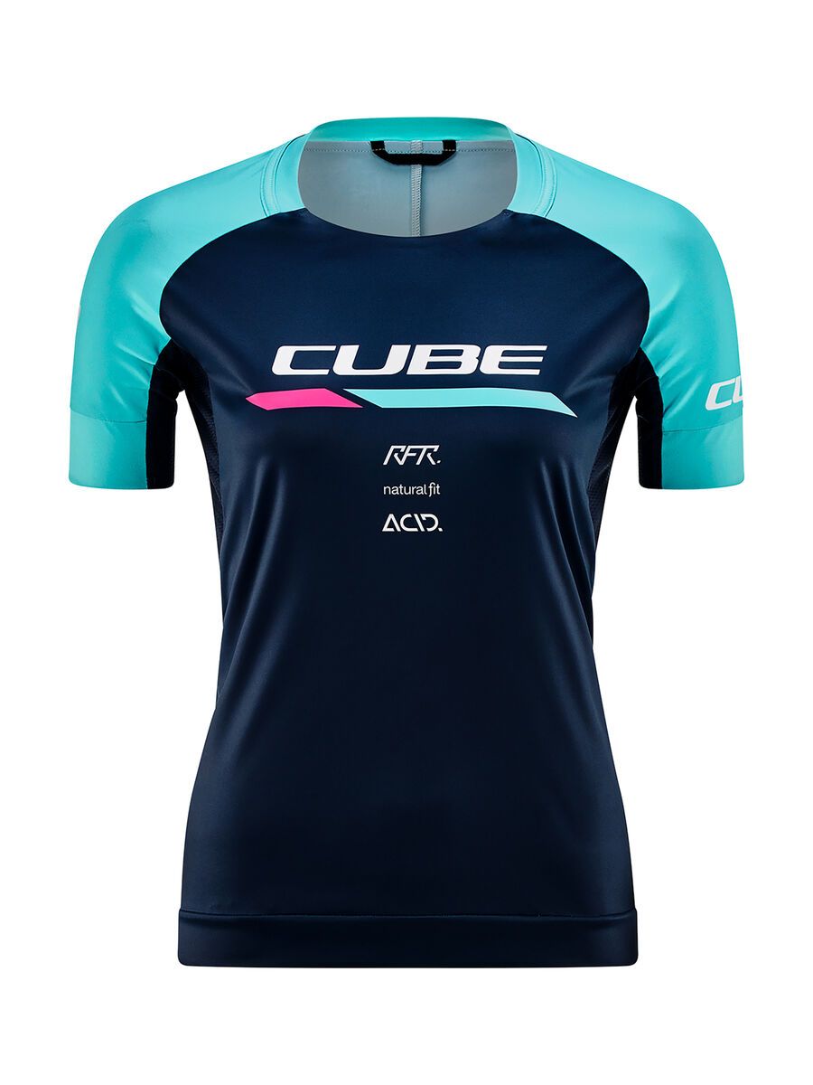 Cube Teamline WS Rundhalstrikot kurzarm, blue´n´mint - Bild 1