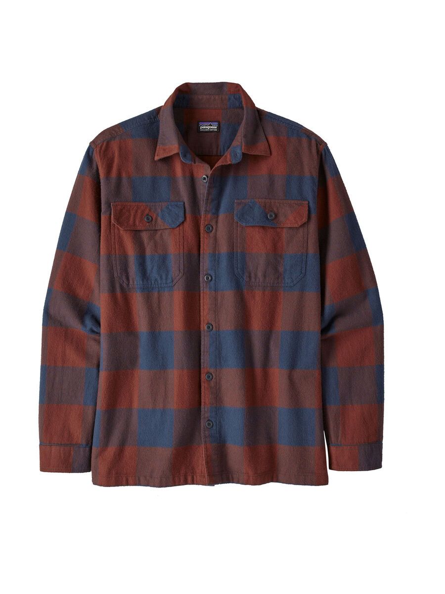 Patagonia Men’s Long-Sleeved Organic Cotton Flannel Shirt, mountain plaid: smolder blue - Bild 1