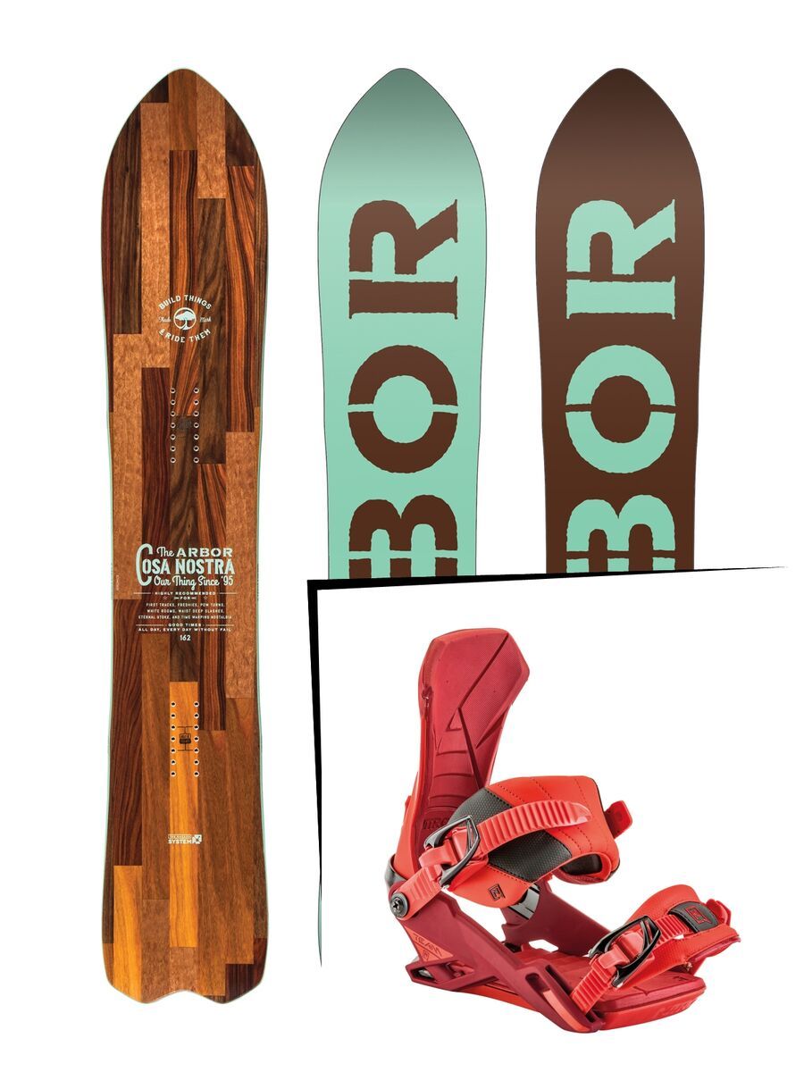 Set: Arbor Cosa Nostra 2017 + Nitro Team 2017, inferno - Snowboardset - Bild 1