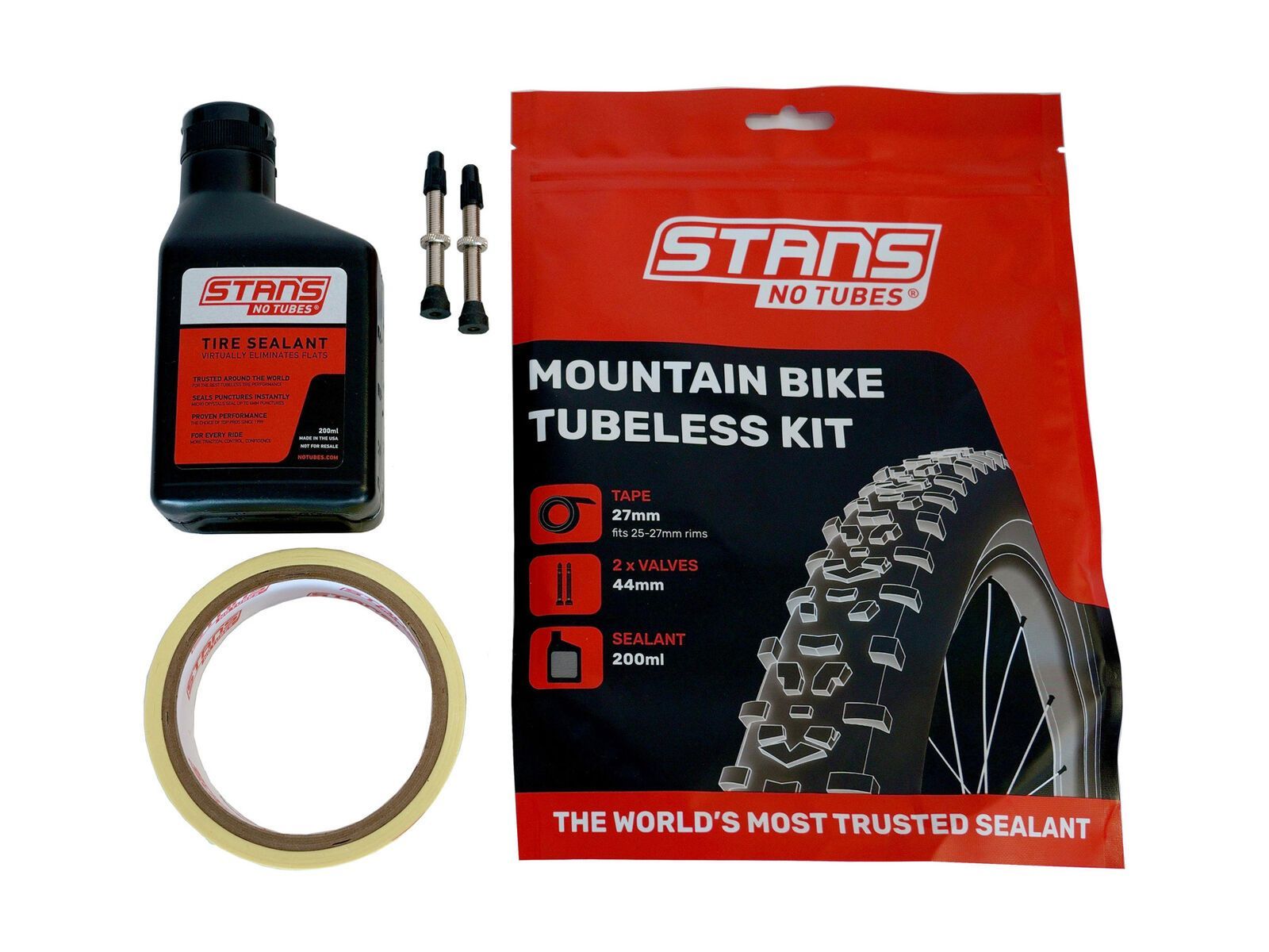 Stan's NoTubes Mountain Bike Tubeless Kit - 21 mm Tape / Valve / Tire Sealant - Bild 1