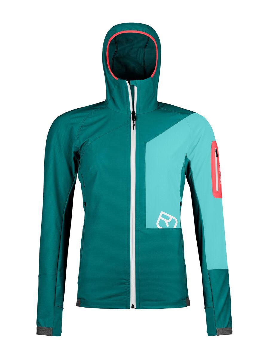 Ortovox Merino Airsolation Berrino Hooded Jacket W, pacific green - Bild 1