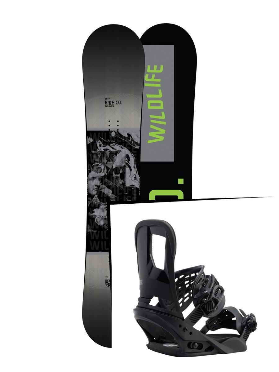 Set: Ride Wild Life 2017 + Burton Cartel 2017, black - Snowboardset - Bild 1