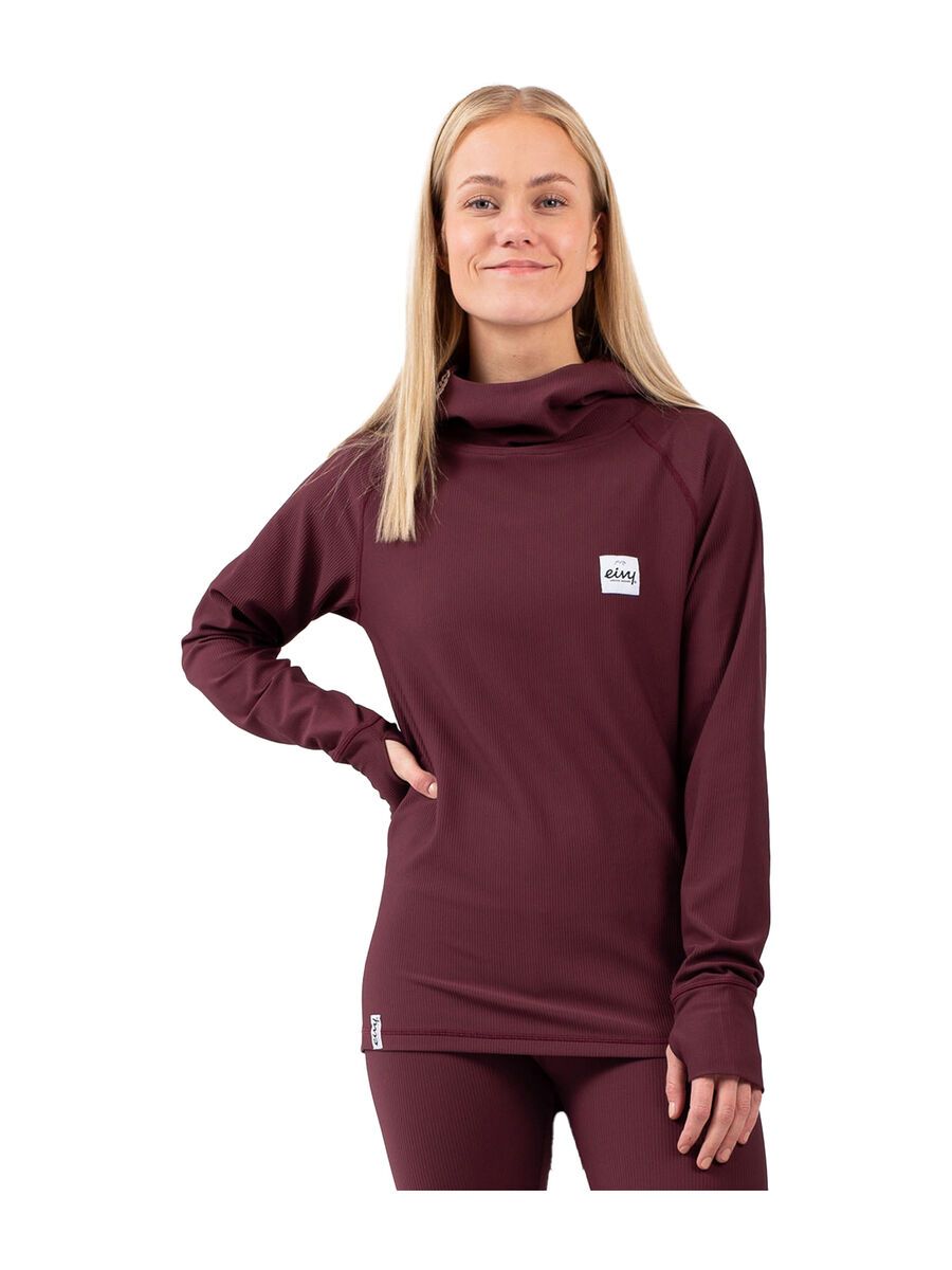 Eivy Icecold Hood Rib Top, wine - Bild 3