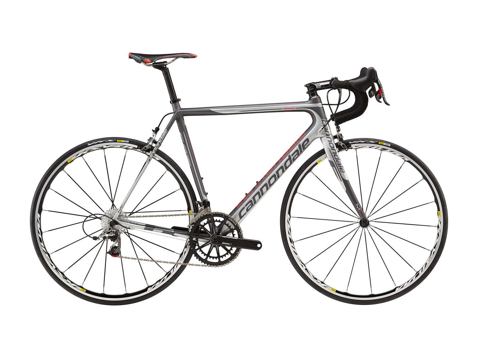 Cannondale SuperSix Evo Hi-Mod Red, Racing Edition, charcoal grey with fine silver and acid red matte - Bild 1