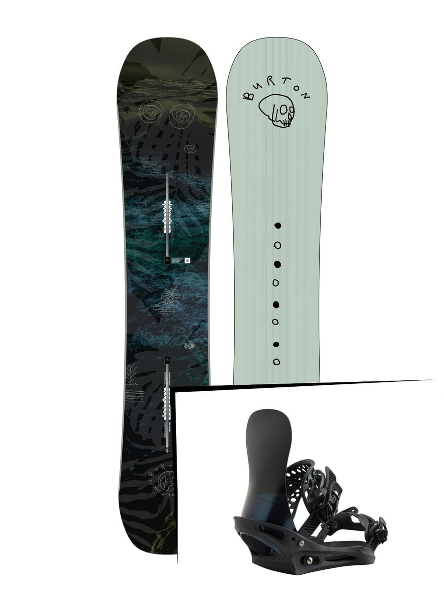 Set: Burton Flight Attendant Wide 2019 + Burton X-Base black matte - Bild 1