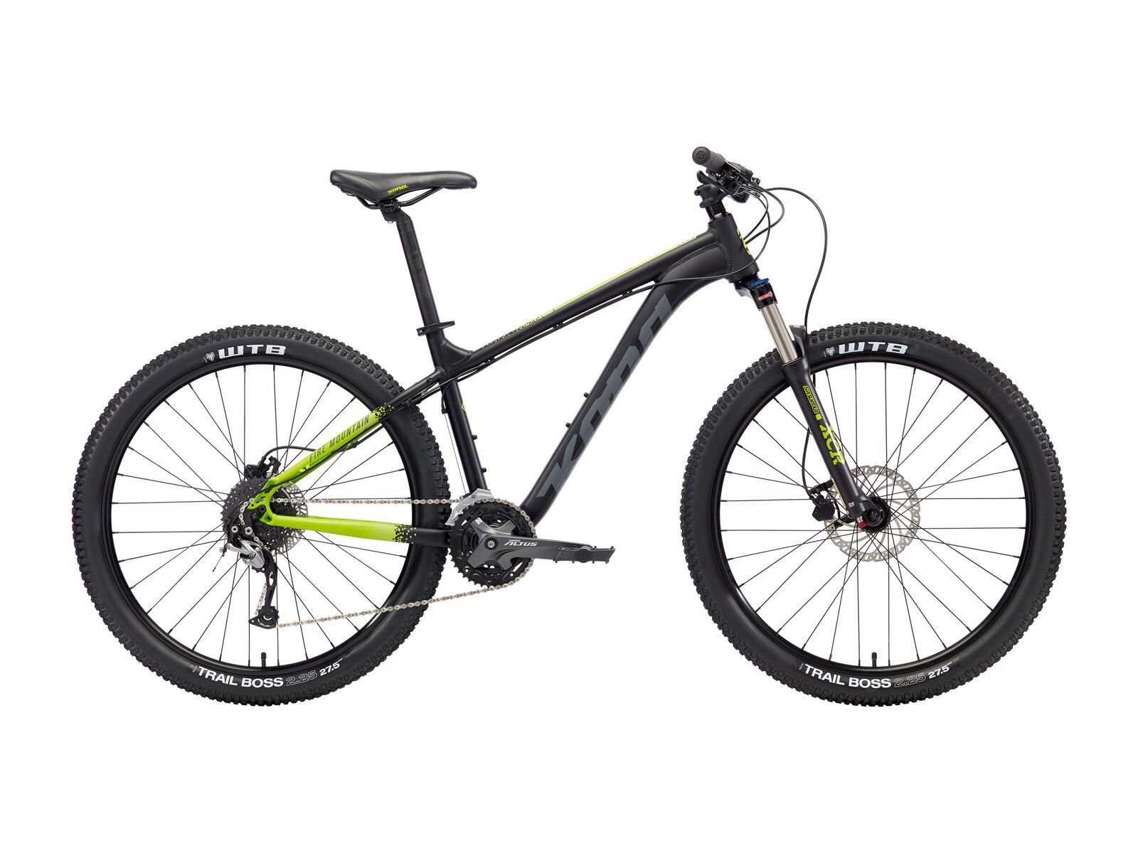 Kona Fire Mountain 26, matt black & lime w/ gray & lime decals - Bild 1