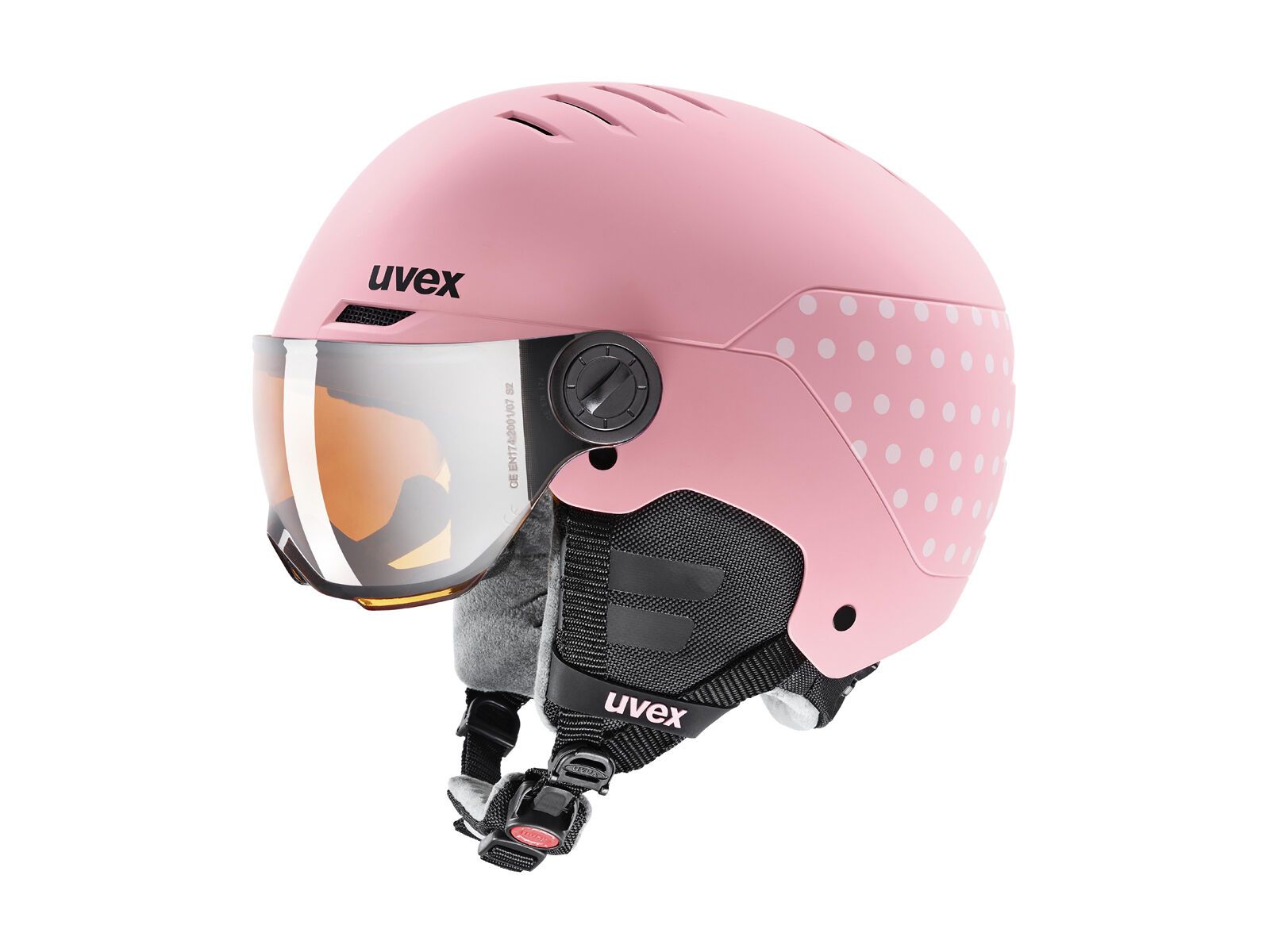 uvex rocket jr. visor silver mirror, pink confetti mat - Bild 1