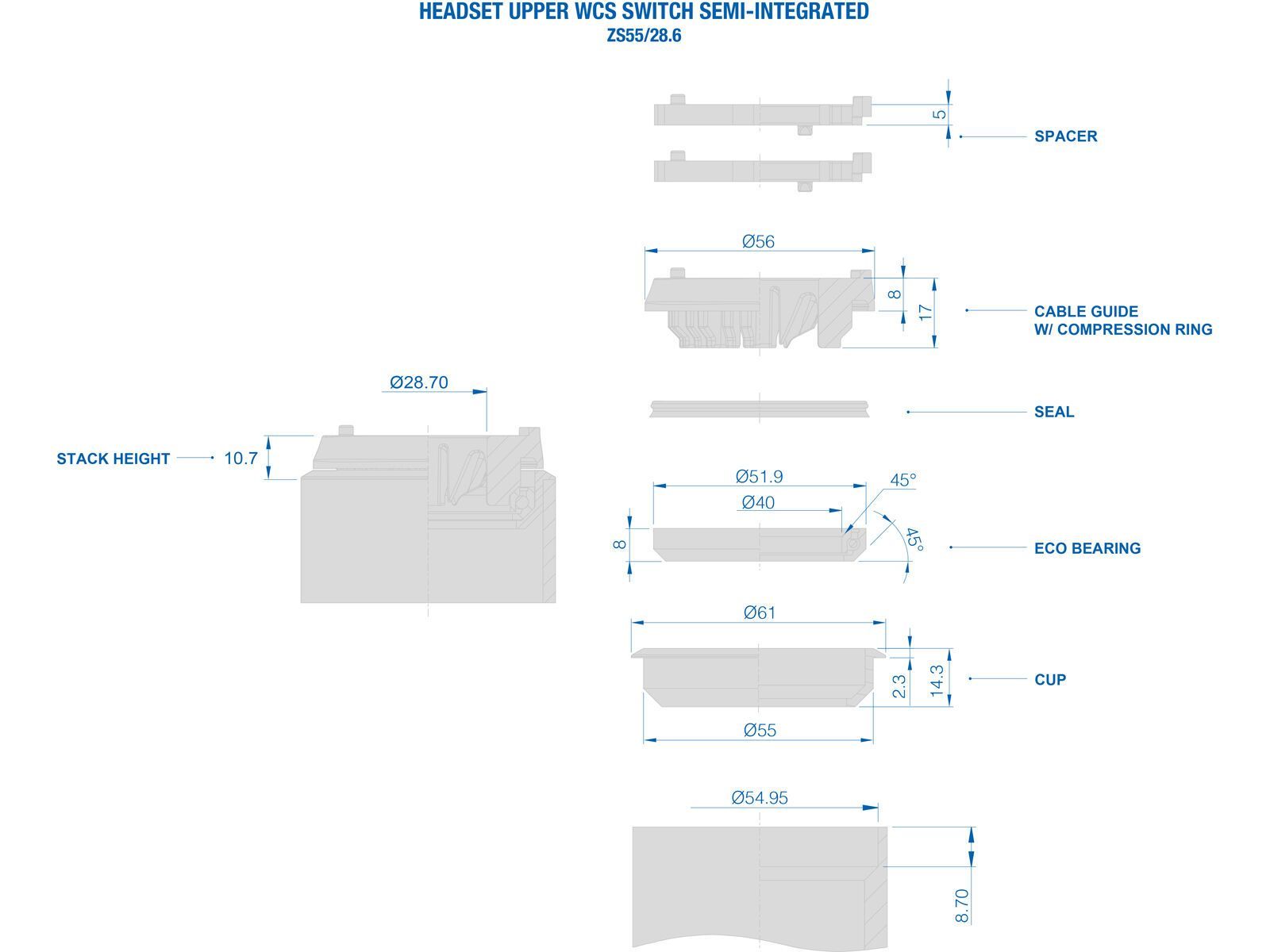 Ritchey WCS Switch Upper Headset ZS55/28.6 / No cable guide, black - Bild 3