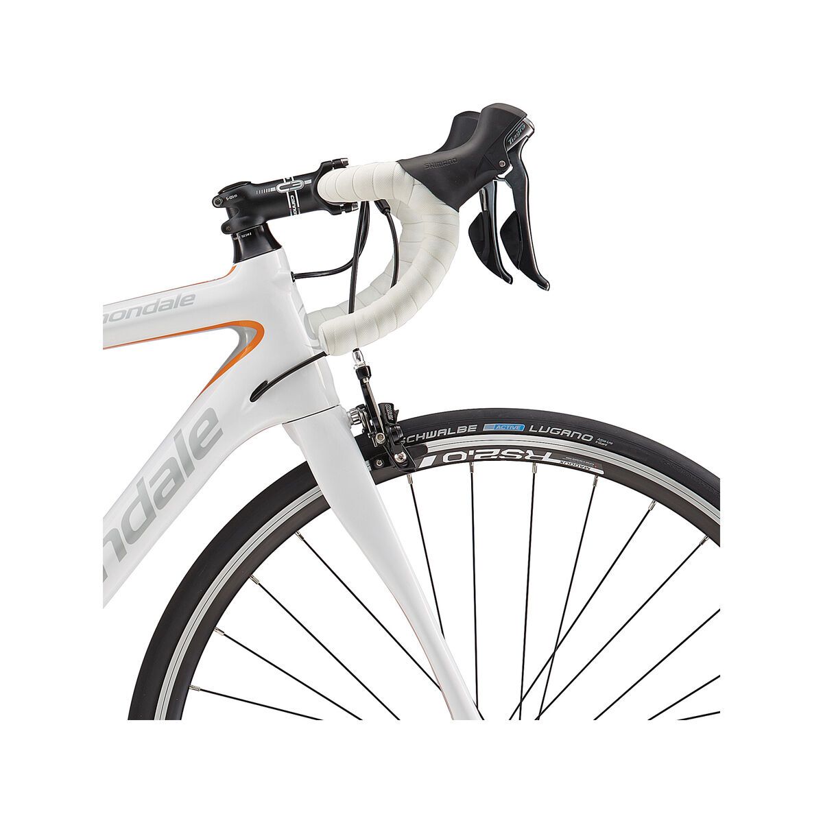 Cannondale Synapse Carbon Women's Tiagra 6, magnesium white w/ marigold and primer grey, gloss - Bild 5