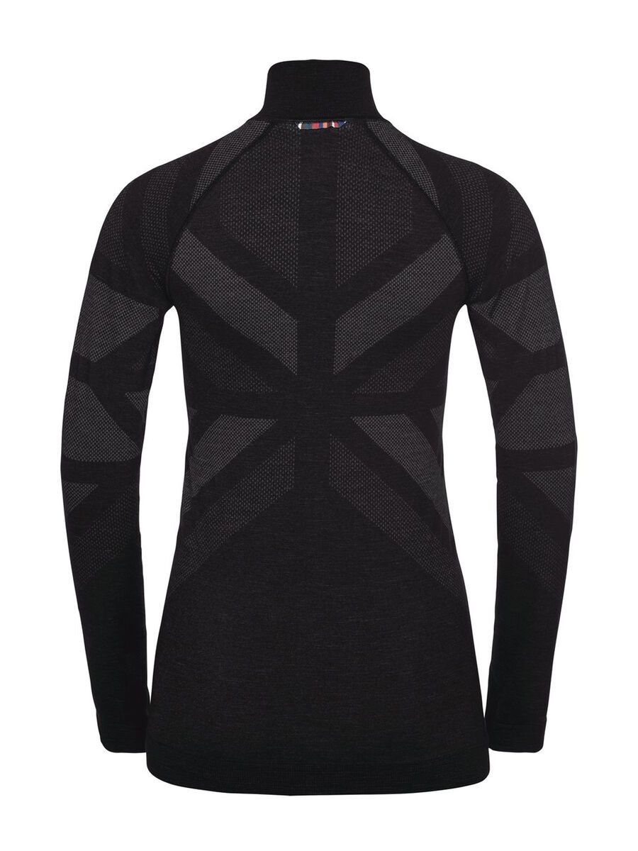 Odlo Natural + Kinship Warm Half-Zip Turtleneck Base Layer Top Women's, black melange - Bild 2