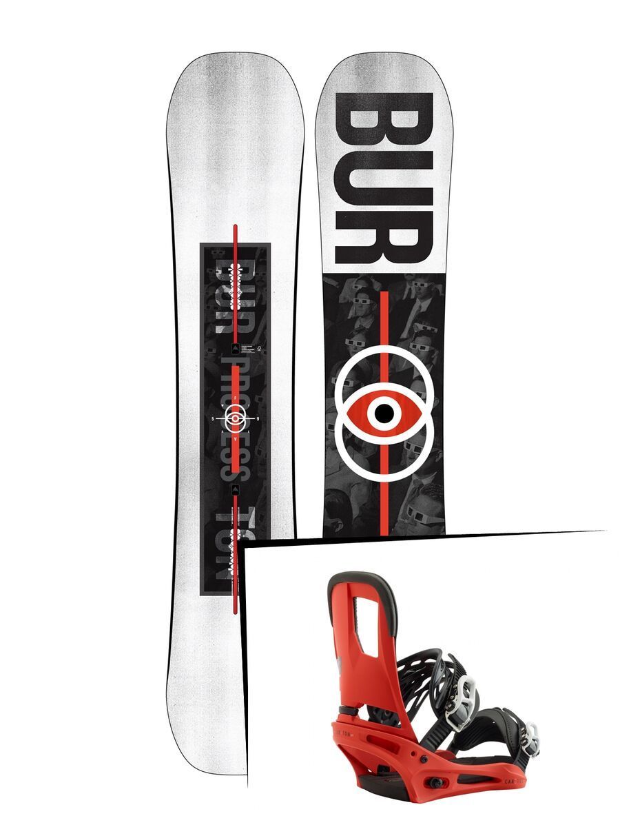 Set: Burton Process Flying V Wide 2019 + Burton Cartel red - Bild 1