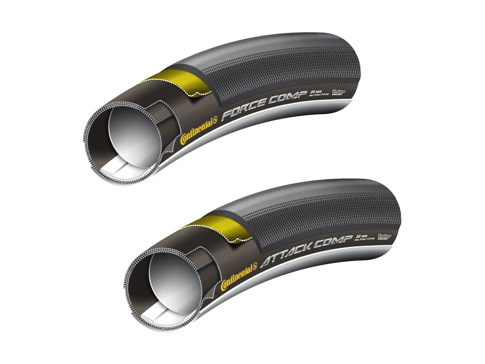 Continental Attack & Force Comp VectranBreaker, 28 Zoll, Set VR/HR, black - Bild 3