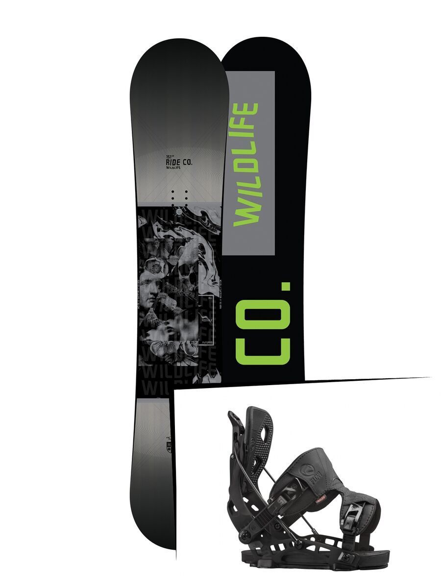 Set: Ride Wild Life 2017 + Flow NX2 2016, black - Snowboardset - Bild 1