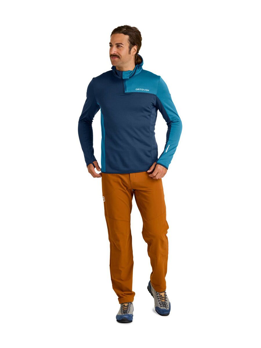 Ortovox Merino Fleece Light Grid ZN Hoody M, deep ocean - Bild 3