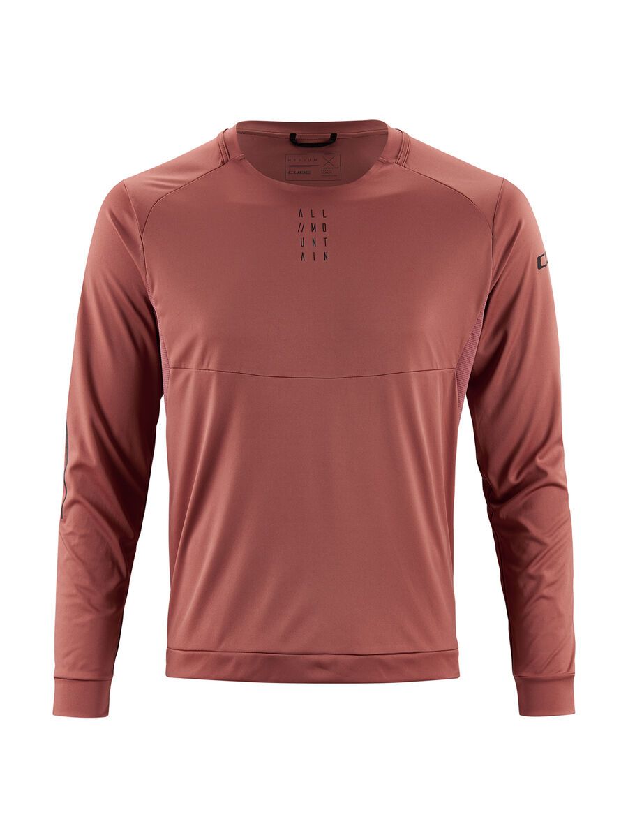 Cube AM Rundhalstrikot langarm, marsala - Bild 1