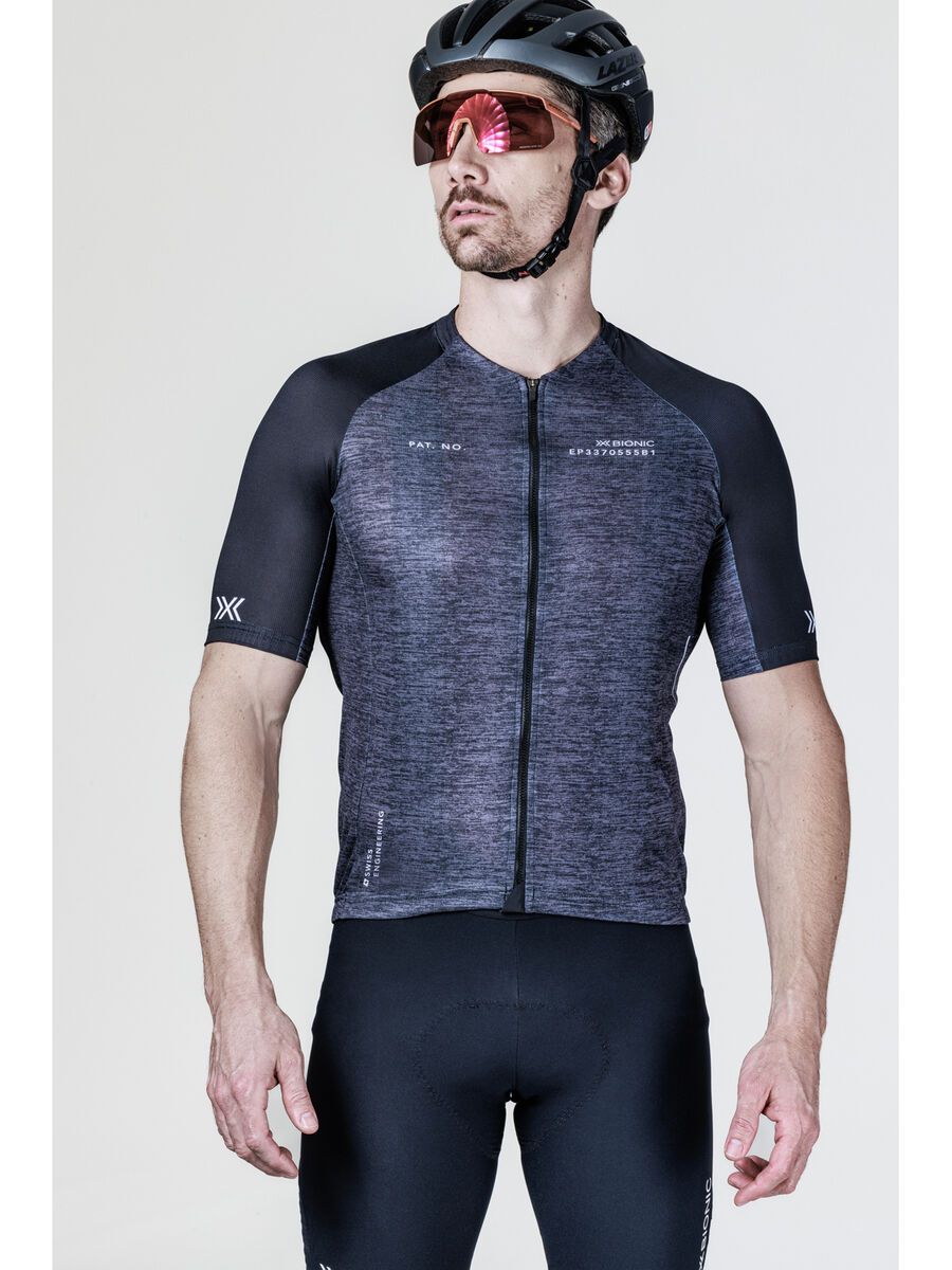 X-Bionic Corefusion Men's Cycling Short Sleeve Merino Jersey, opal black melange - Bild 4