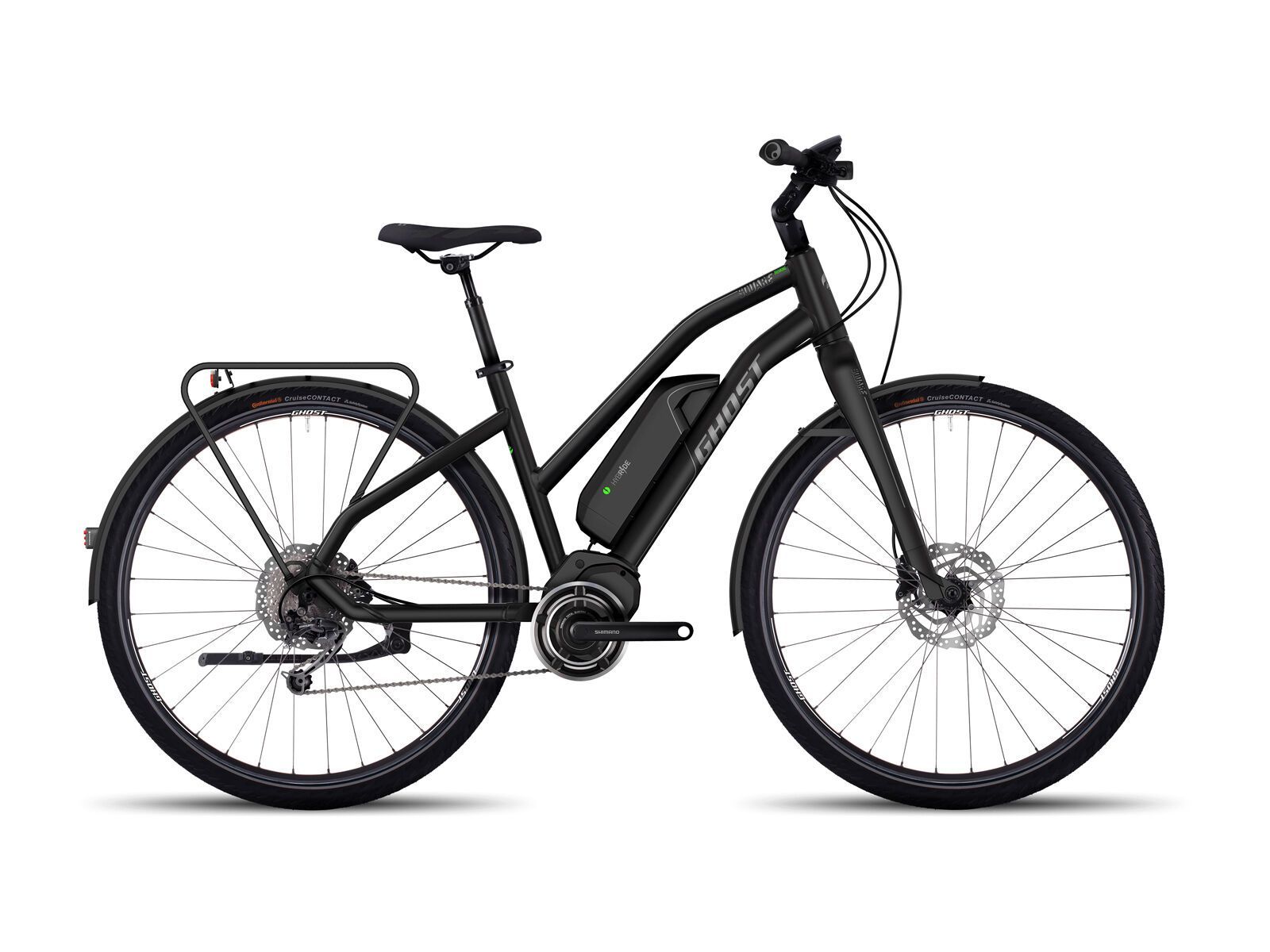 Ghost Hybride Square Trekking 4 W, night black/urban grey/neon green - Bild 1