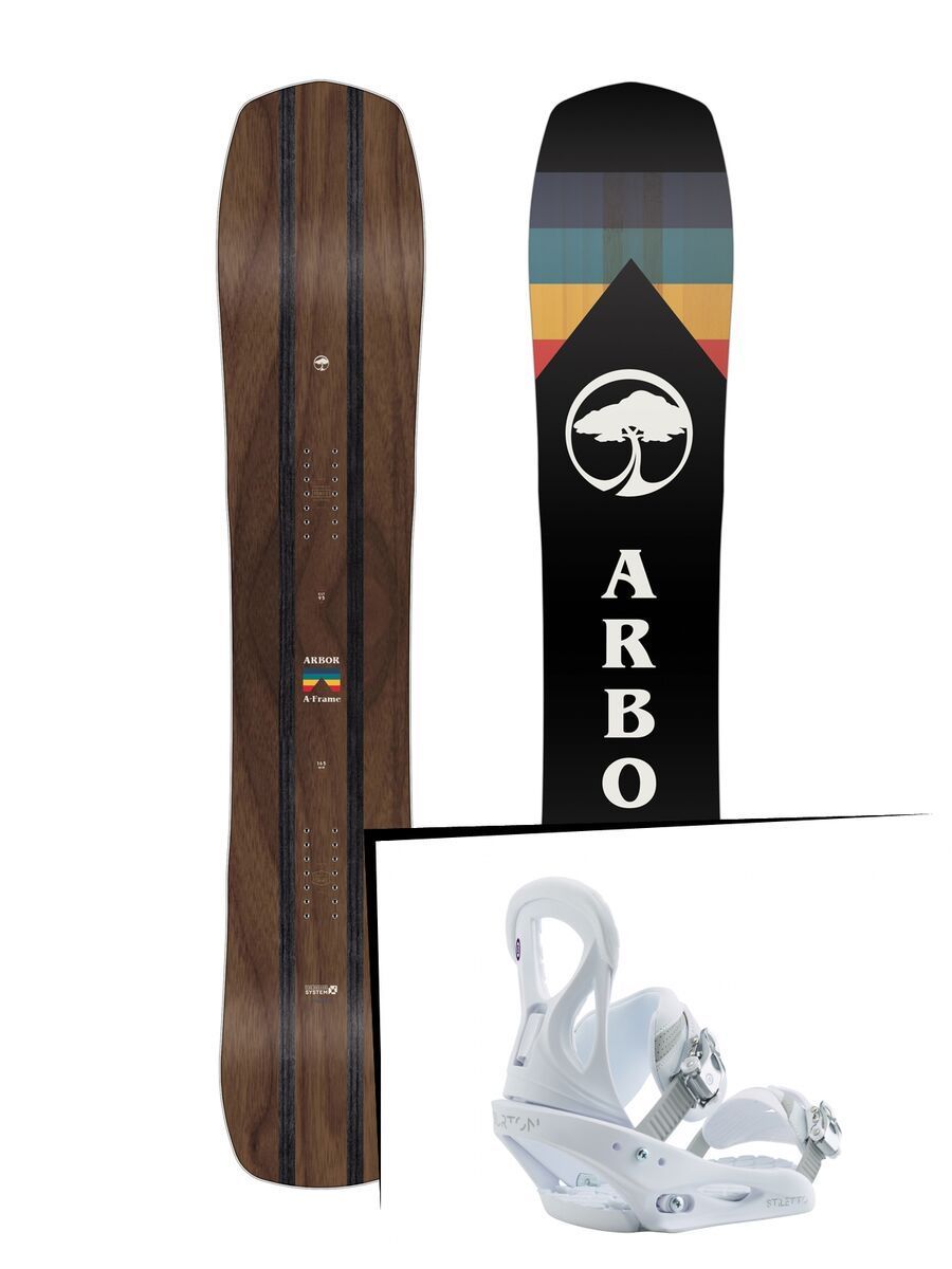 Set: Arbor A-Frame 2019 + Burton Stiletto blanca - Bild 1
