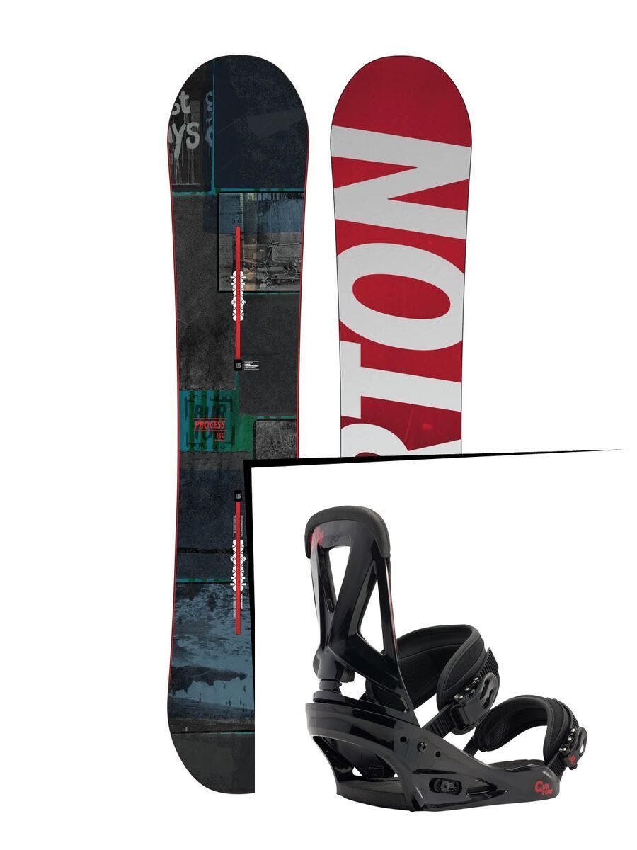 Set: Burton Process 2015 + Burton Custom 2016, Black/Red - Snowboardset - Bild 1