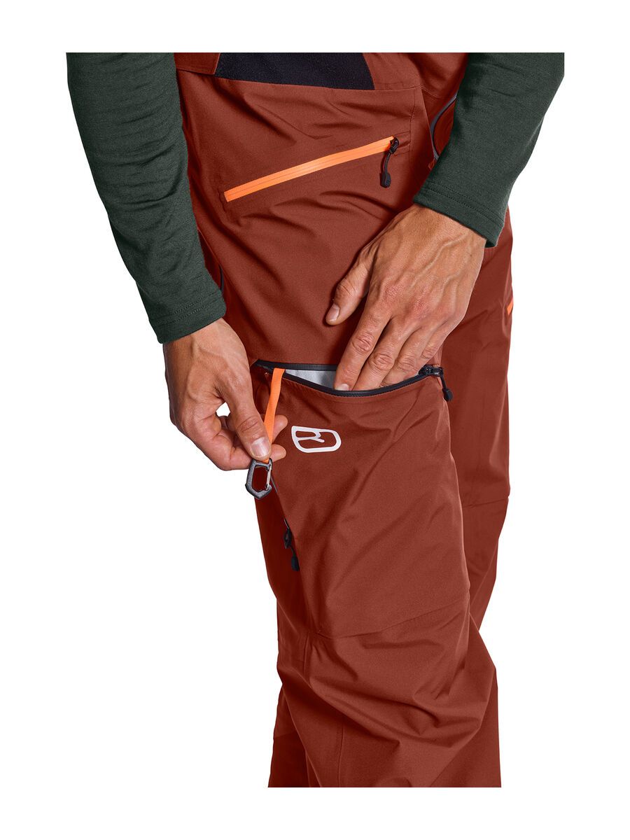 Ortovox 3L Deep Shell Bib Pants M, clay orange - Bild 3