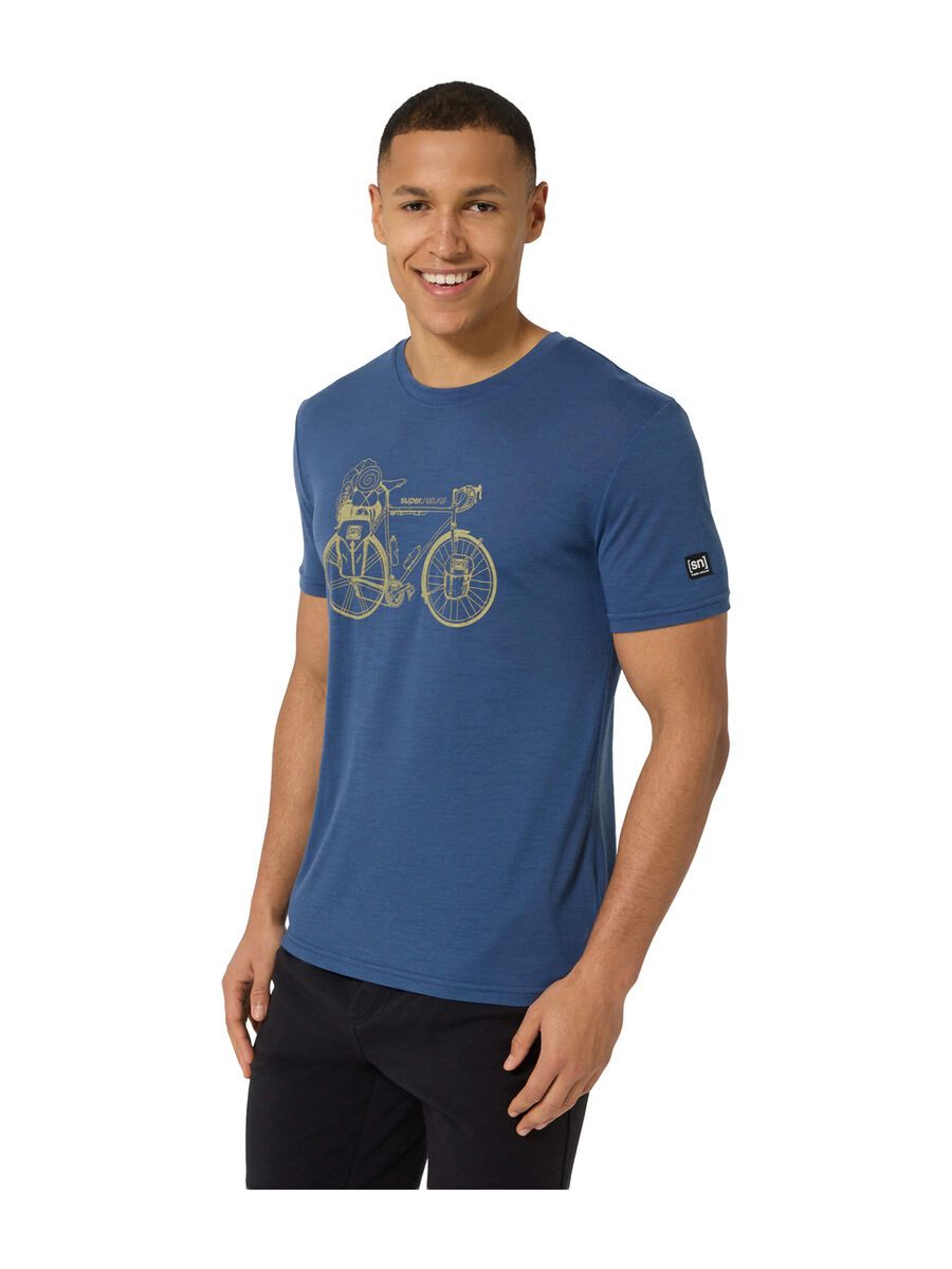 super.natural Wander Wheel Tee Herren, ocean blue/dried tobacco - Bild 3