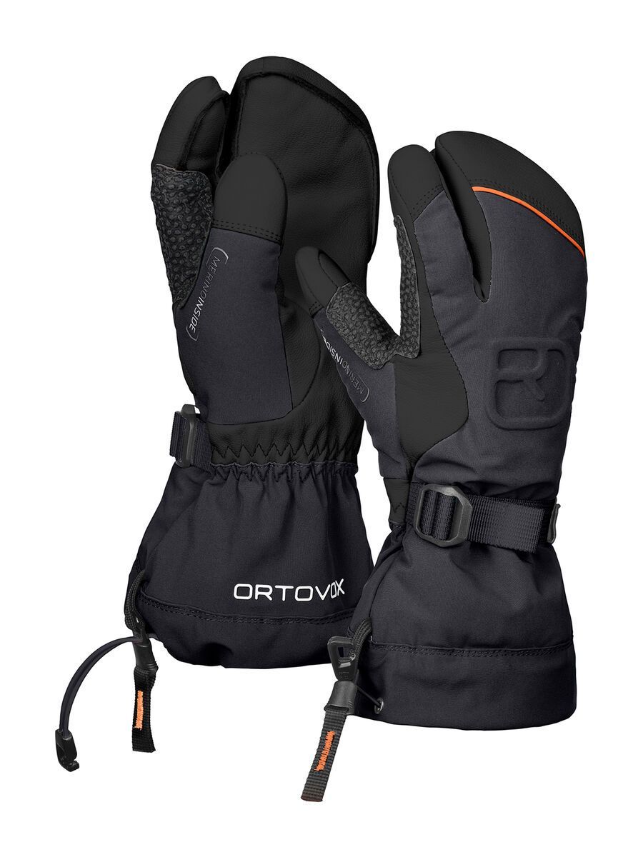 Ortovox Merino Freeride 3 Finger Glove M, black raven - Bild 1