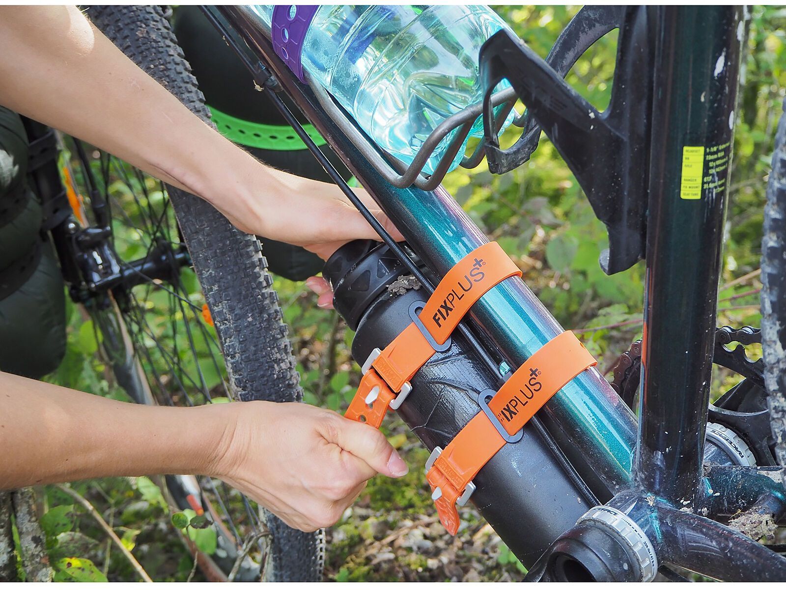 Fixplus Sachen-Festmacher inklusive Strap 66 cm - 2 Set Pack, black/orange - Bild 2