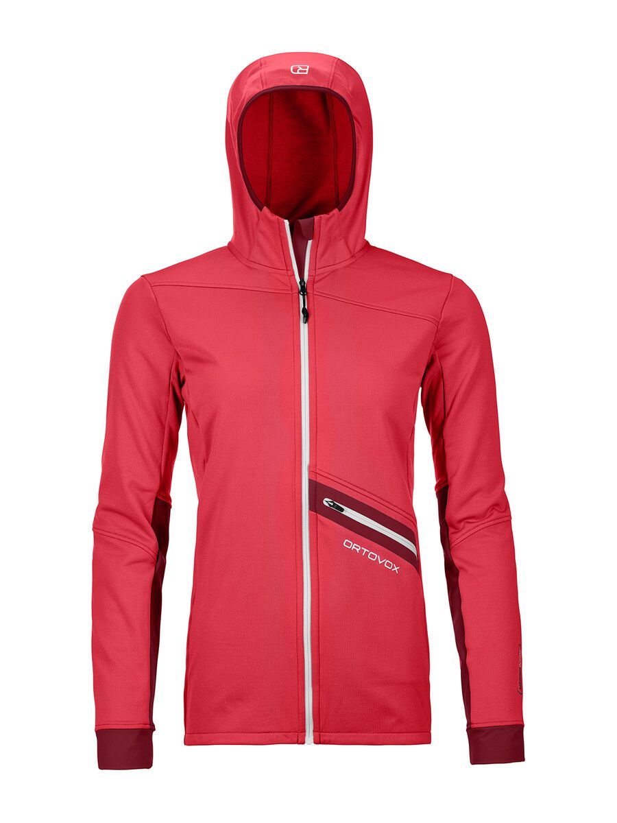 Ortovox Merino Fleece Light Tec Hoody W, hot coral - Bild 1