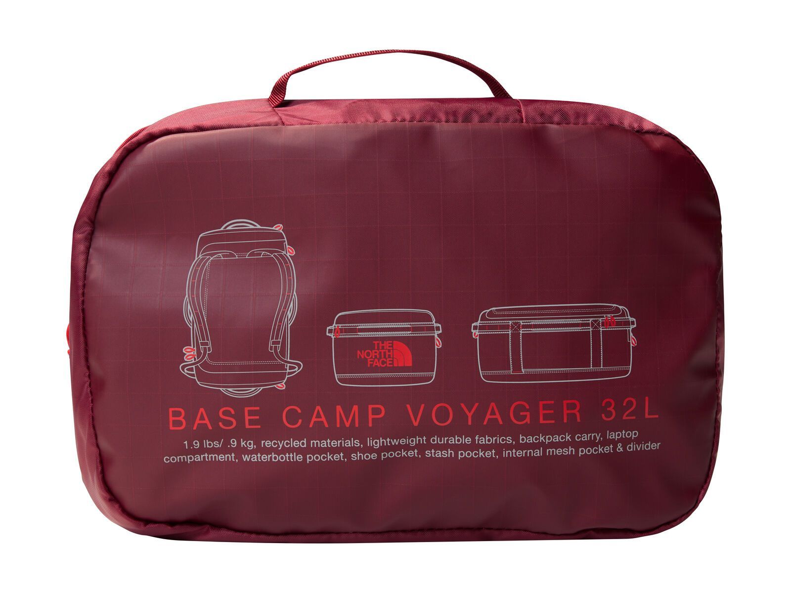 The North Face Base Camp Voyager Duffel 32L, beetroot/tnf red - Bild 5
