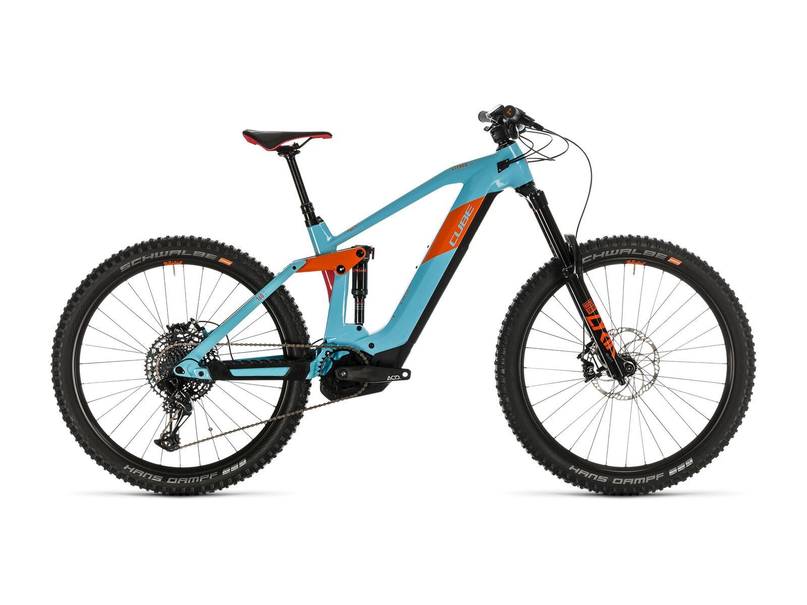 Cube Stereo Hybrid 160 HPC SL 27.5, glacierblue´n´orange - Bild 1