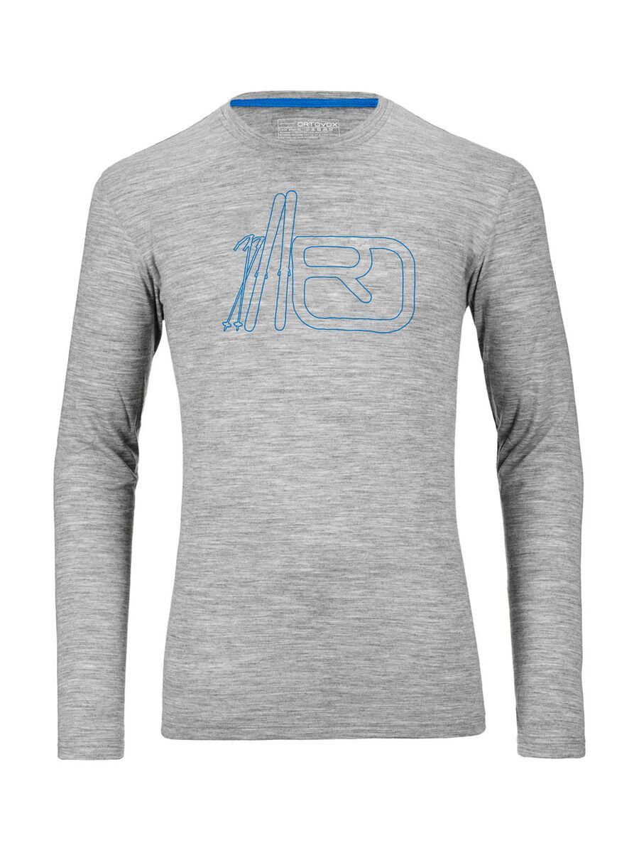 Ortovox Merino 185 Long Sleeve Print, grey blend - Bild 1