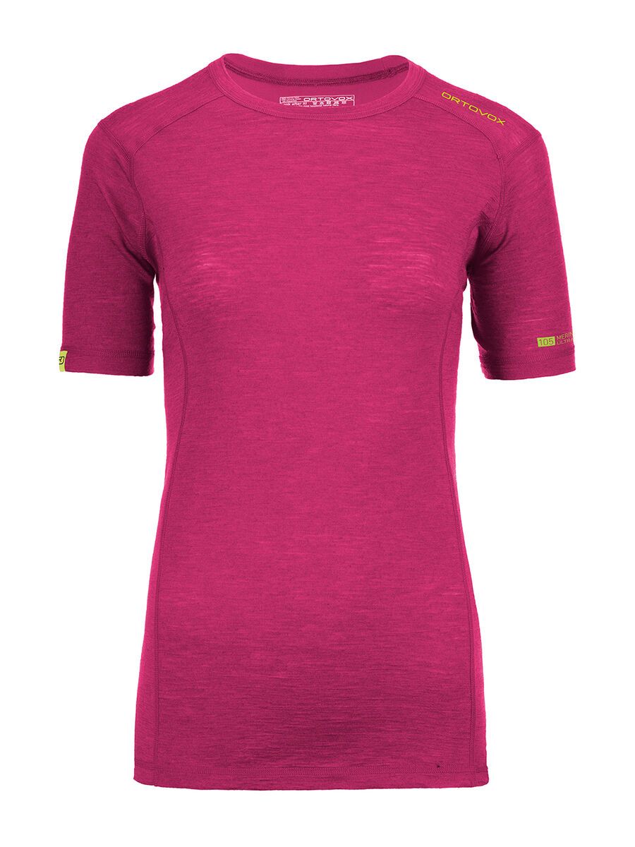 Ortovox 105 Merino Ultra Short Sleeve W, dark very berry - Bild 1