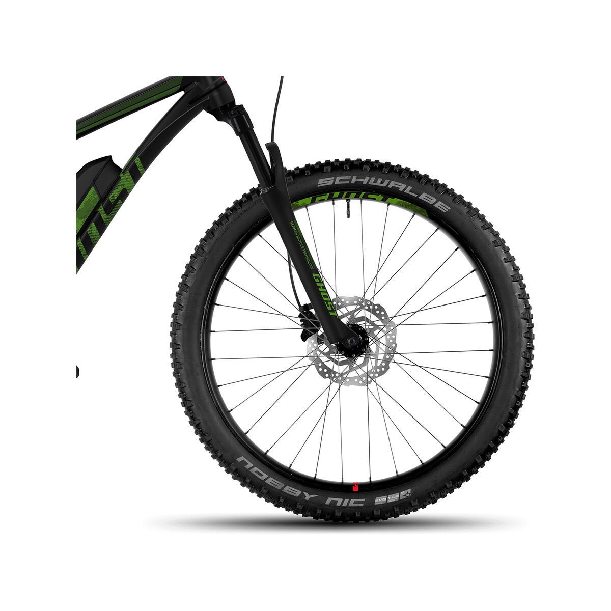 Ghost Hybride Kato 6 AL 27.5 Plus, night black/riot green/neon red - Bild 2