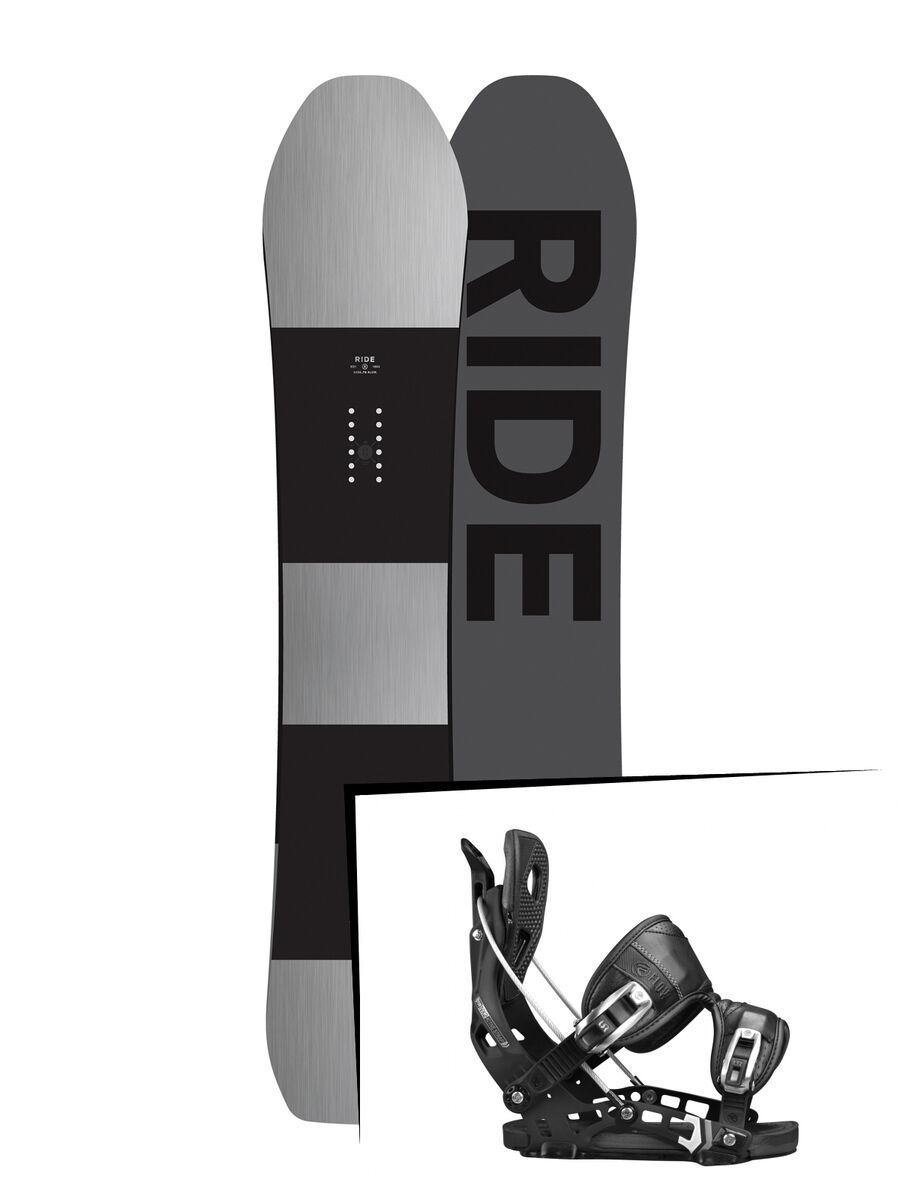 Set: Ride Timeless 2017 + Flow NX2 2017, black - Snowboardset - Bild 1