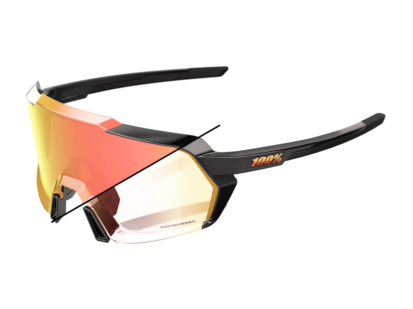 100% Korbin, Orange Flash Mirror Photochromic / gloss metallic black - Bild 1