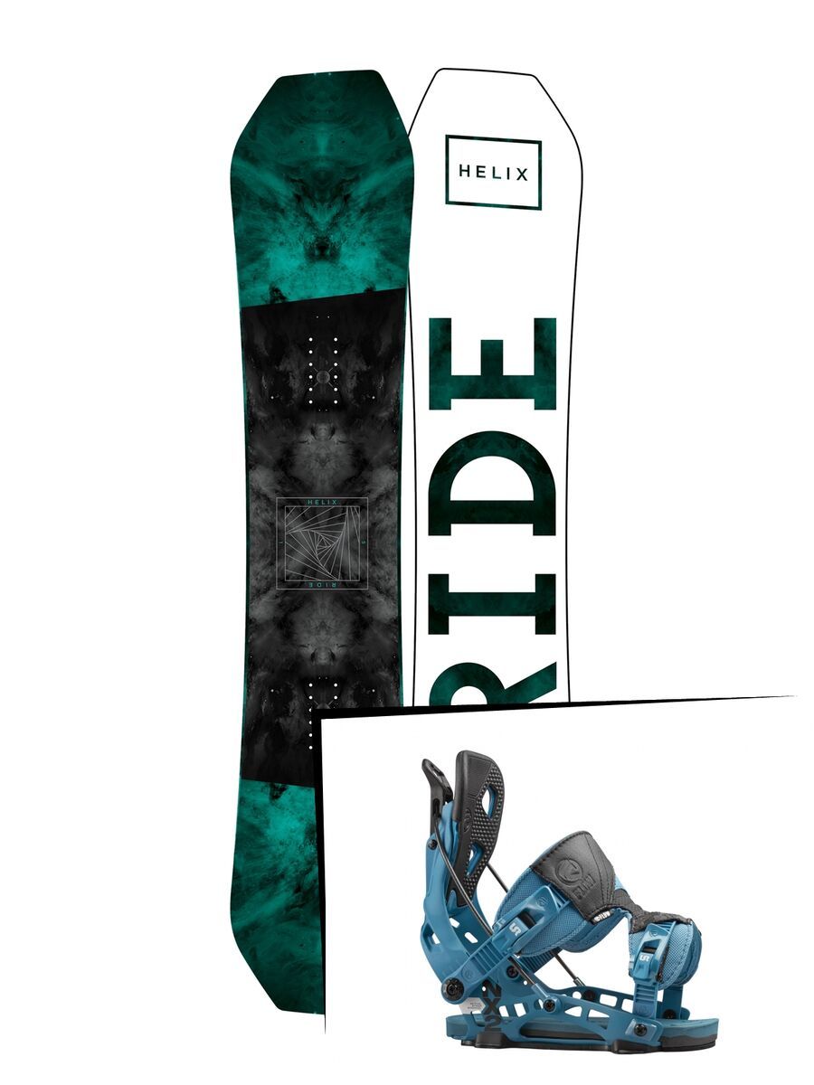 Set: Ride Helix 2017 + Flow NX2 2016, blue - Snowboardset - Bild 1